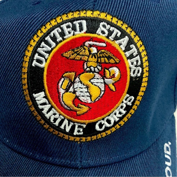 Marine Corps Baseball Cap Patriotic Trucker Hat USMC Embroidered Blue Unisex Men - Picture 5 of 15
